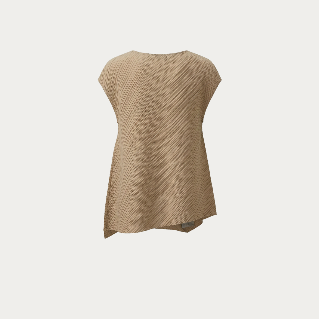Asymmetric Plissé Blouse
