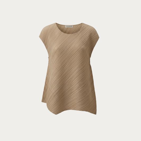 Asymmetric Plissé Blouse