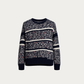 Refined Blue Striped Sweater with Artisanal Color Knot Detailing