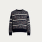 Refined Blue Striped Sweater with Artisanal Color Knot Detailing