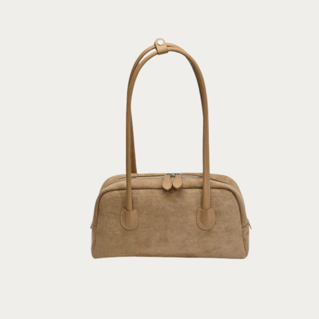 The Medium Suede Bag Camel