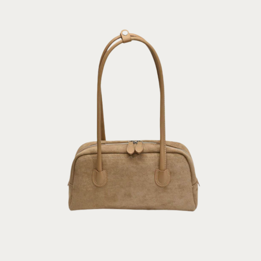 The Medium Suede Bag Camel