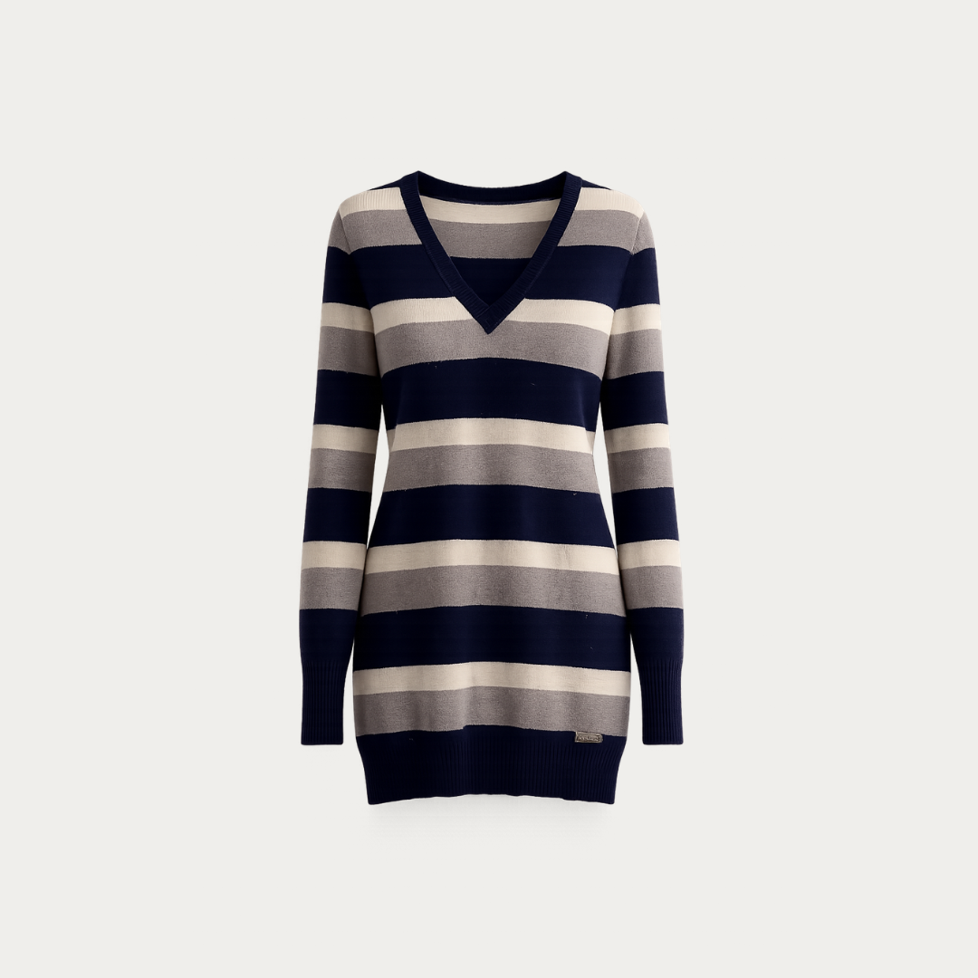 The Sculpted V-Neck: Oversized Maxi Sweater