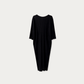 The Noir Plissé Sculptural Midi Dress