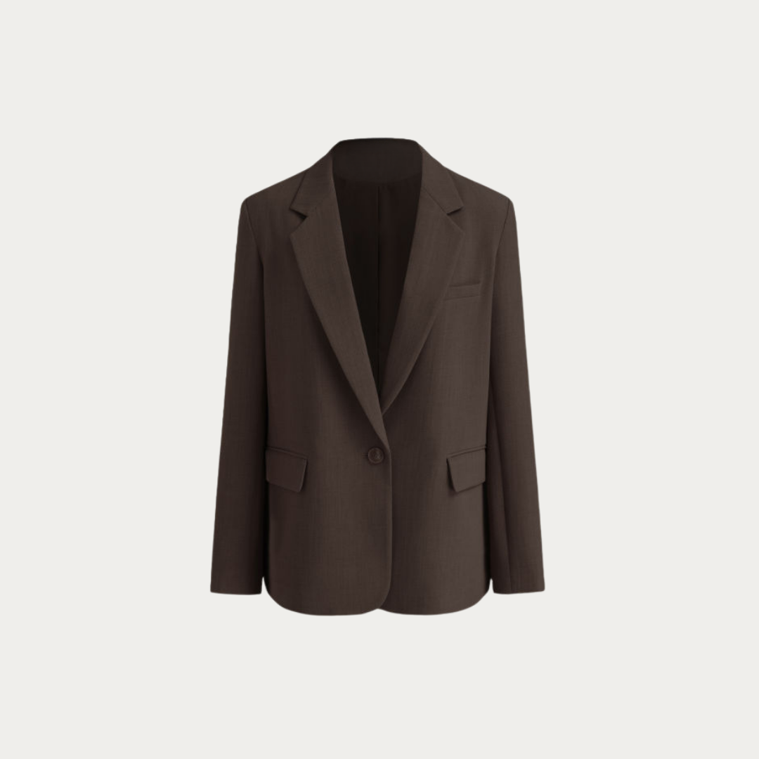 Modern Tailored 3/4 Blazer - Brown
