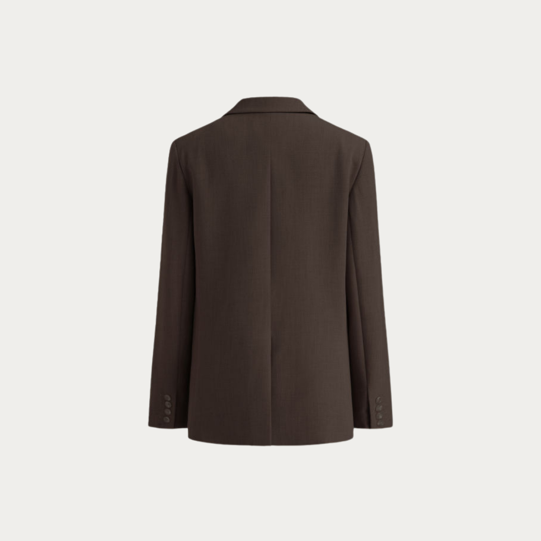 Modern Tailored 3/4 Blazer - Brown