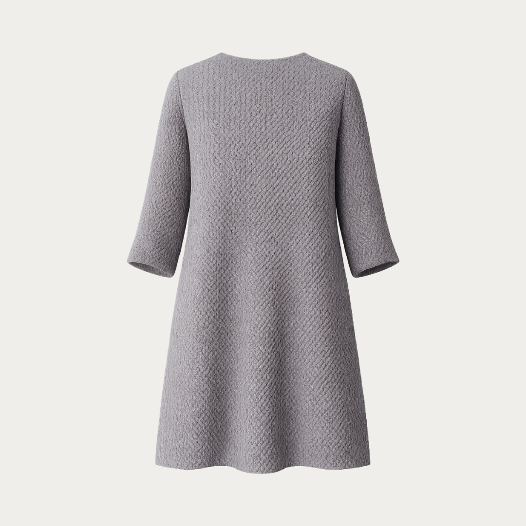 Structured Elegance Pleated Midi Dress