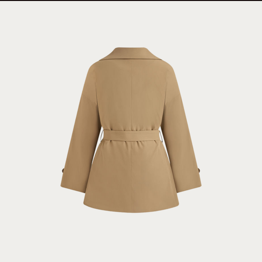 Edge Detail Cropped Trench Coat