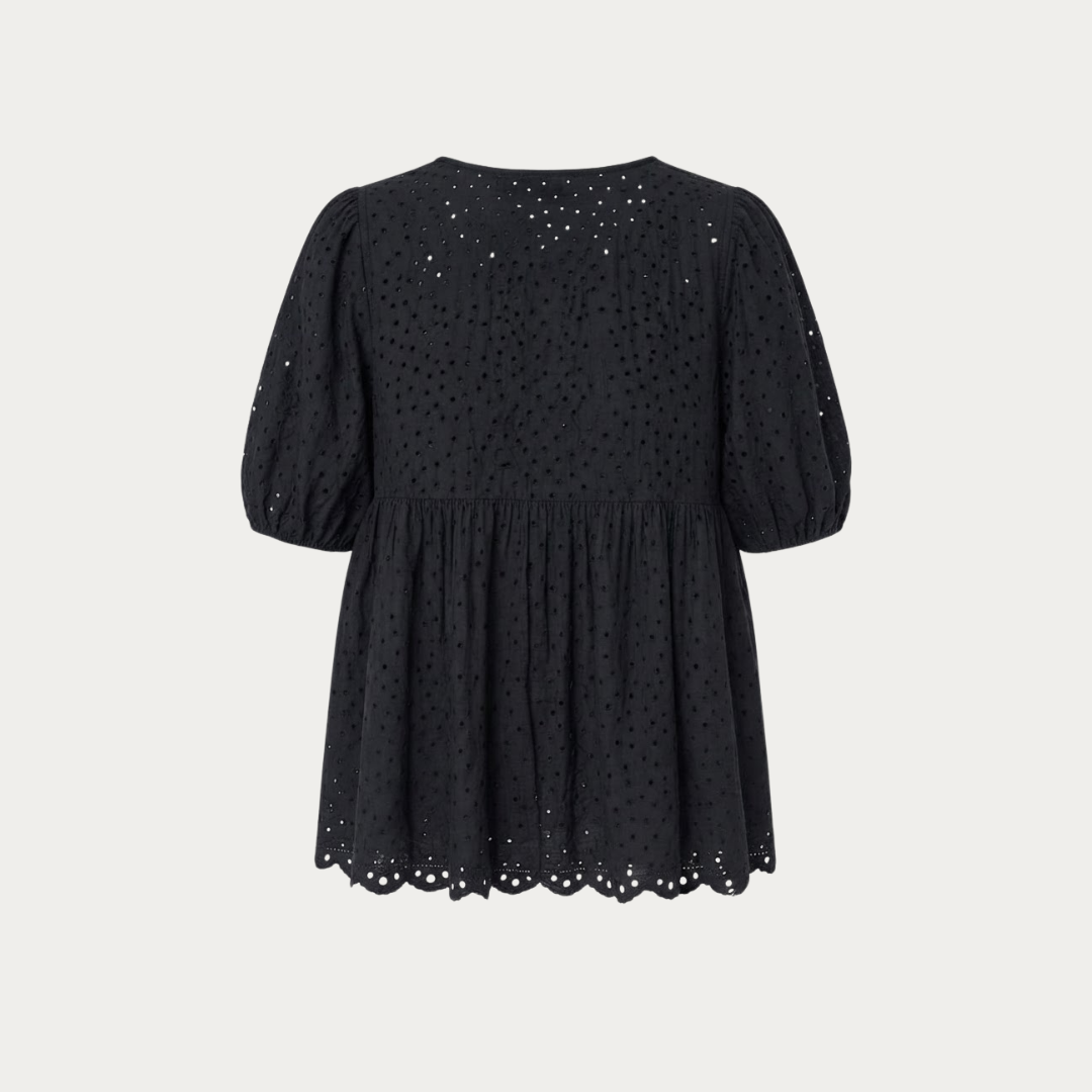 San Gallo Bow Blouse – Black