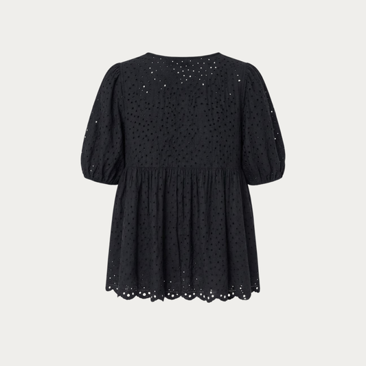 San Gallo Bow Blouse – Black