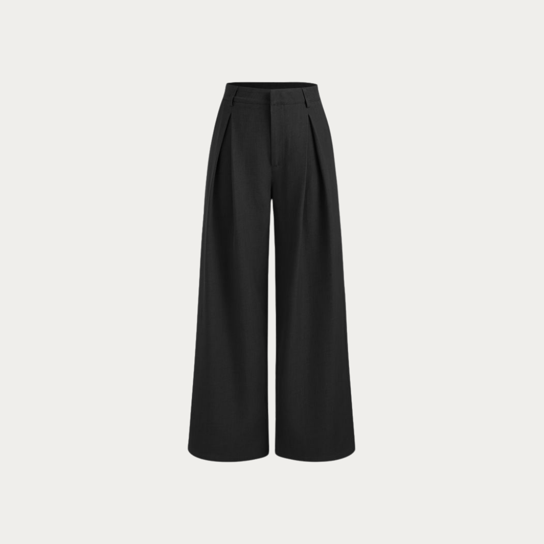 Tailored Pintuck Pants Black