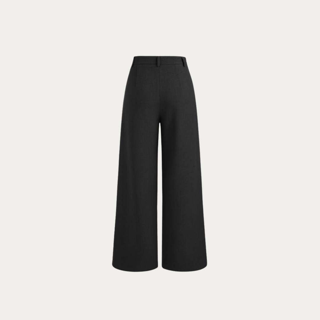 Tailored Pintuck Pants Black