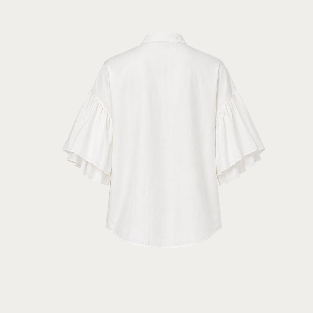 White Chiffon Mao Neck Blouse