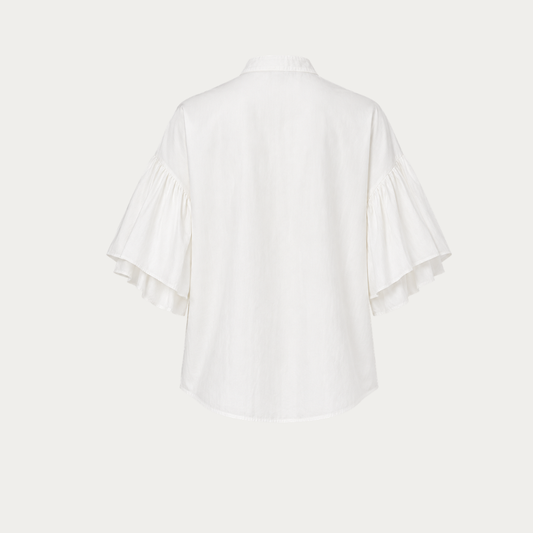 White Chiffon Mao Neck Blouse