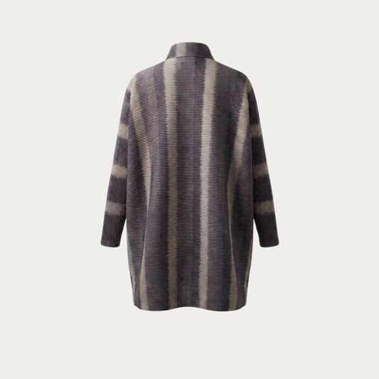 Plissé High-Neck Blouse