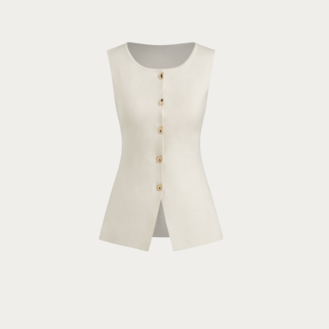 Contour Waist Cropped Blouse - Cream