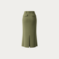 The Esme Ribbed Knit Pencil Skirt in Earthy Olive