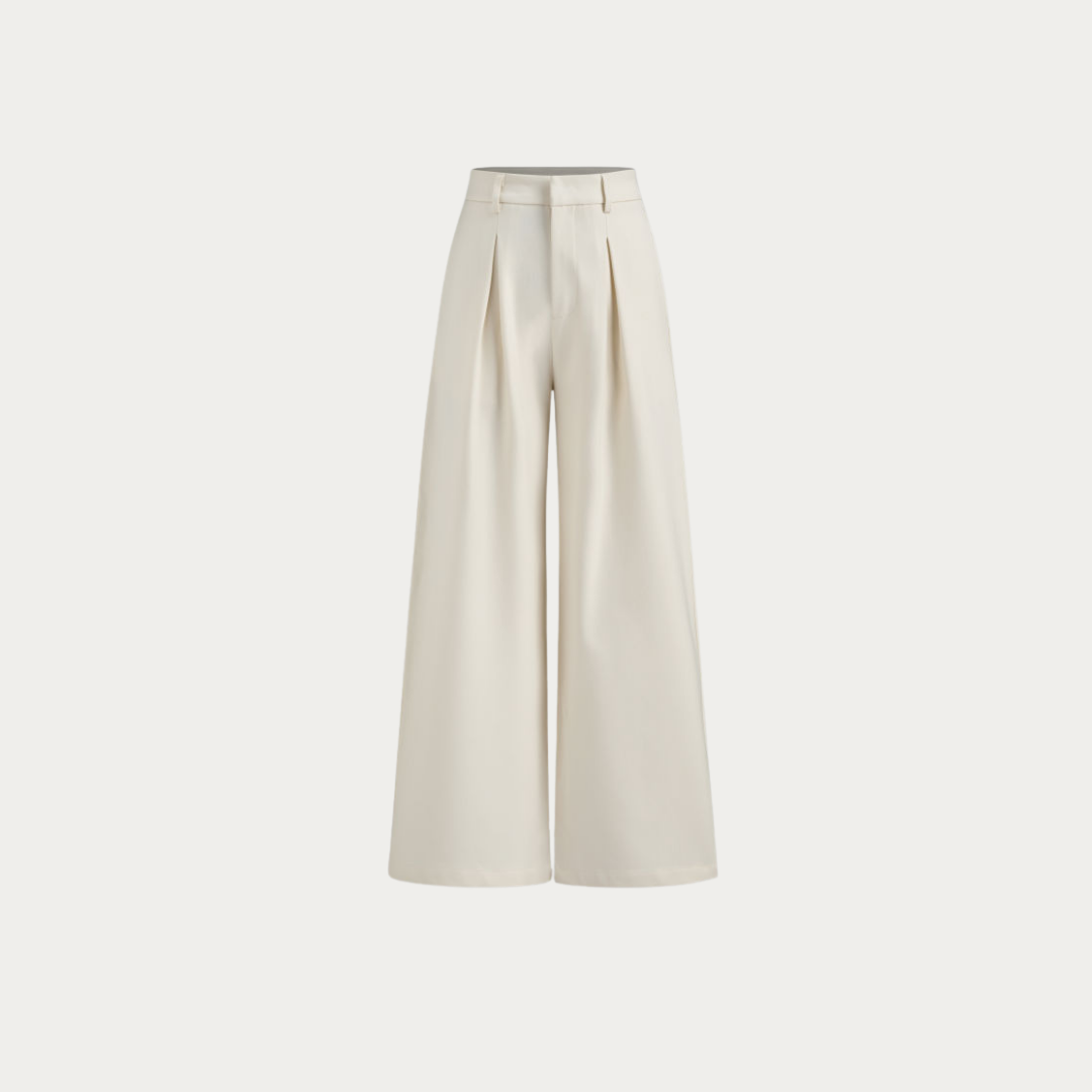 Tailored Pintuck Pants Black Cream