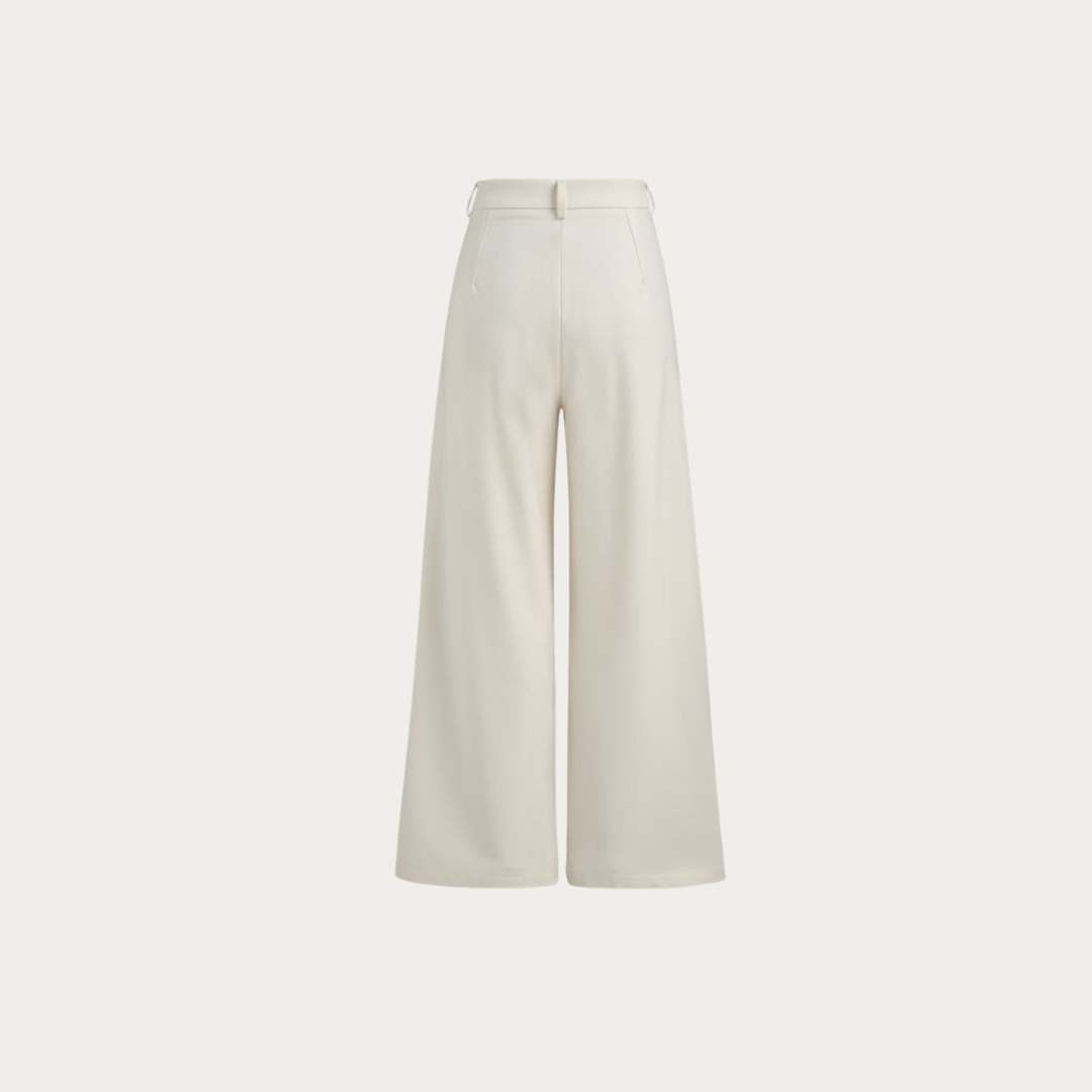 Tailored Pintuck Pants Black Cream