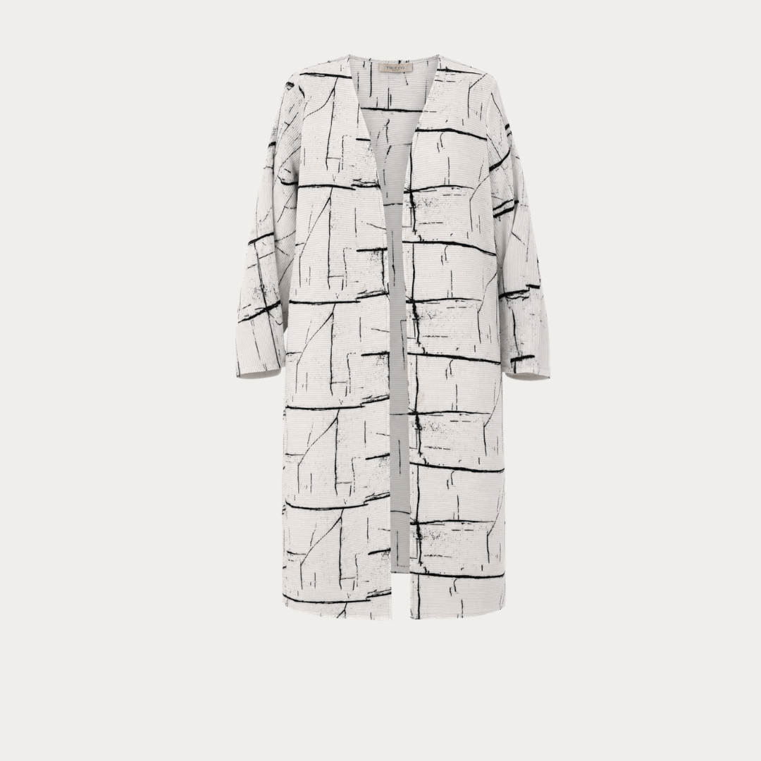 Plissé Cardigan with Motiv