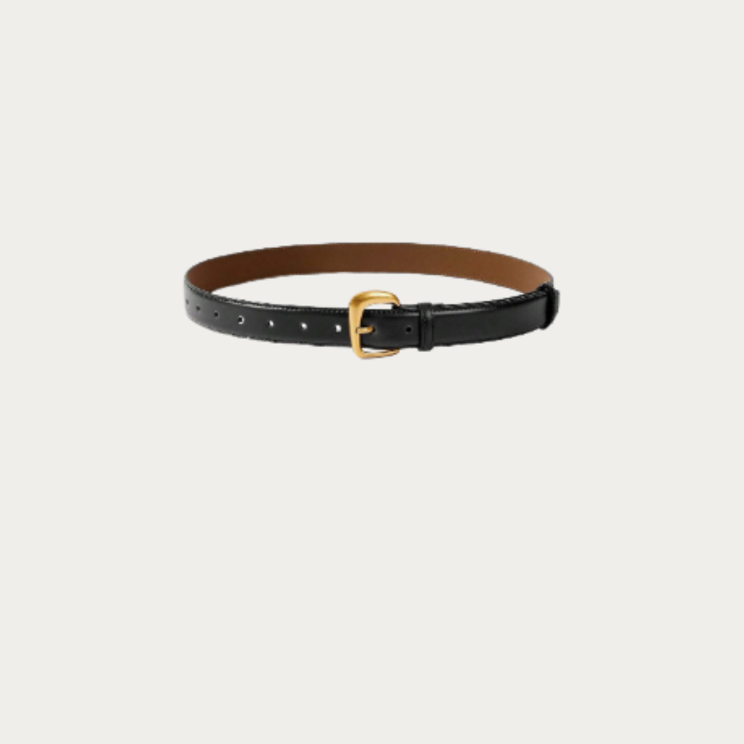 The Black 3cm Belt with Square Hardware