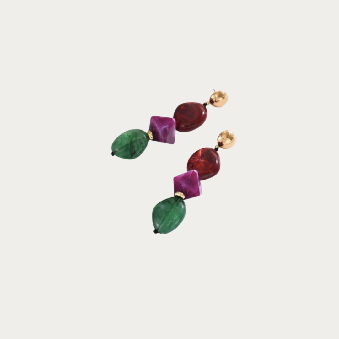 The Color-Drop Earrings with Four Stones