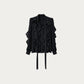 The Midnight Cascade Ruffle Blouse