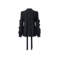 The Midnight Cascade Ruffle Blouse