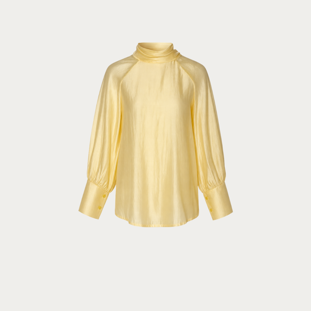 Chiffon Bow Blouse in Yellow