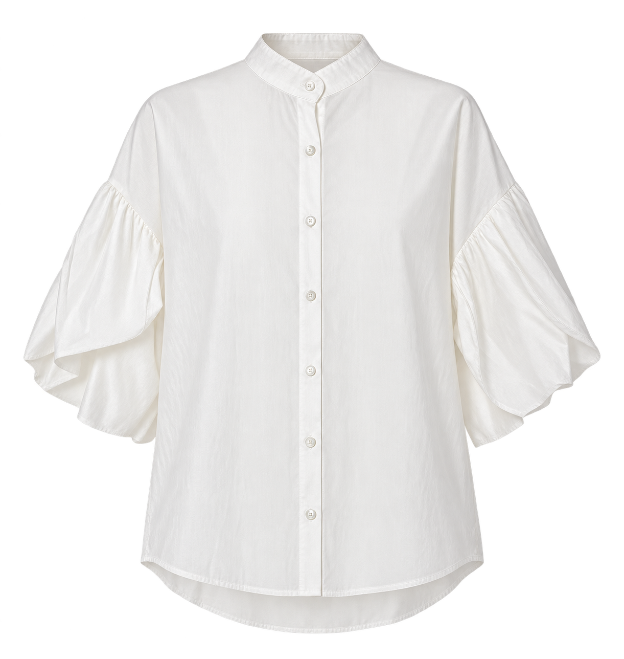 White Chiffon Mao Neck Blouse