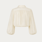 Chiffon Cropped Blouse with Balloon Sleeves
