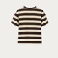 Brown & Yellow Striped Micro French Terry T-Shirt