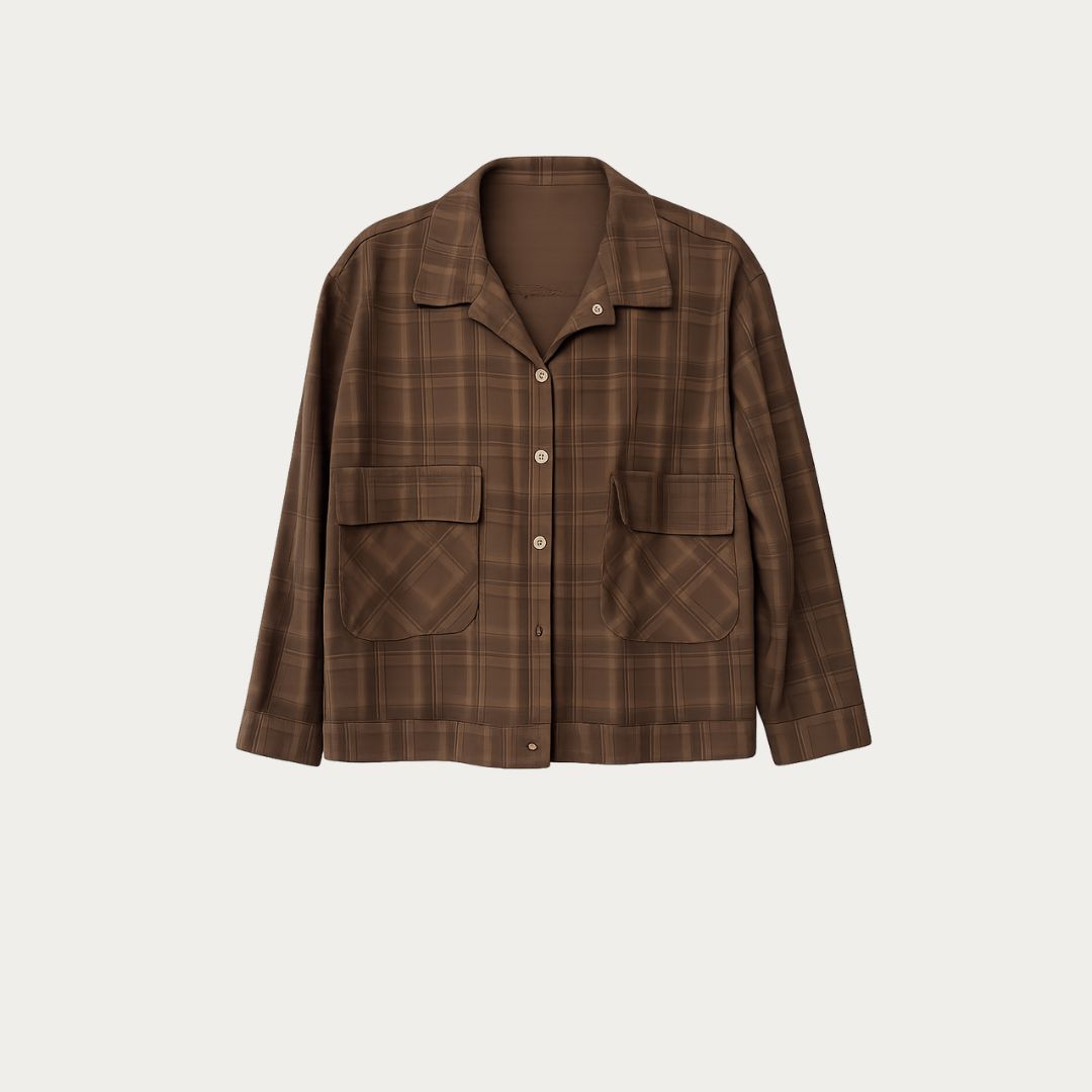 Refined Brown Boxy Light Jacket