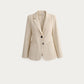 Refined Cream Structured Blazer with Shoulder Pads
