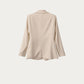 Refined Cream Structured Blazer with Shoulder Pads