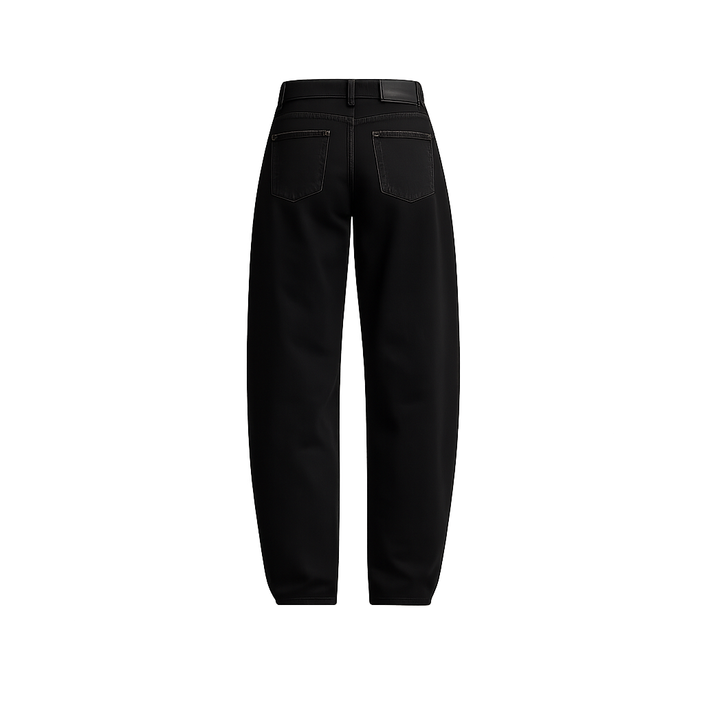The Onyx Sculptural Barrel Jean