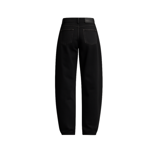 The Onyx Sculptural Barrel Jean