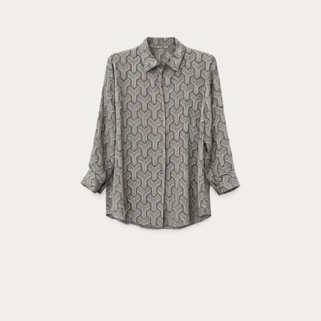 Refined Textured Silver Shirt