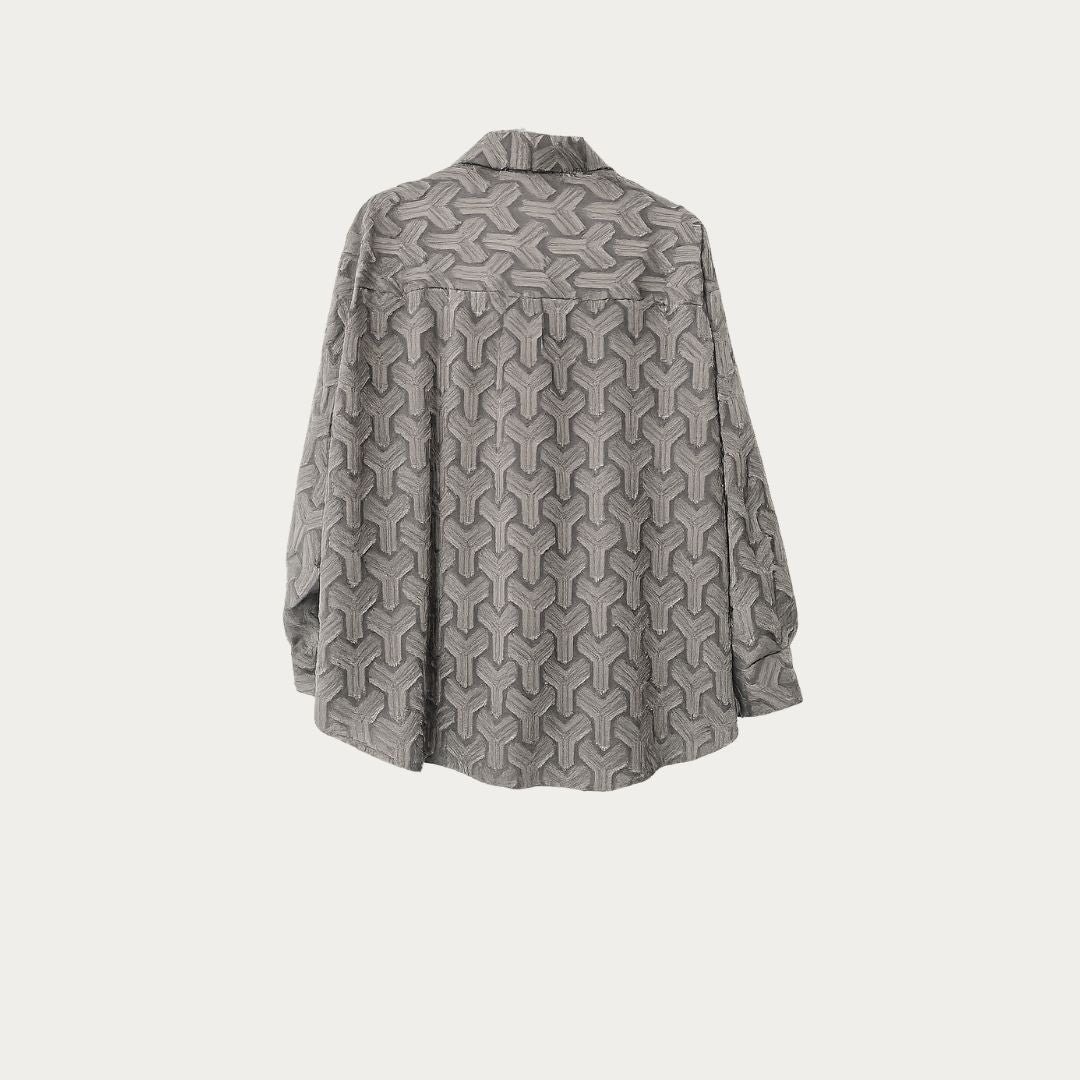 Refined Textured Silver Shirt