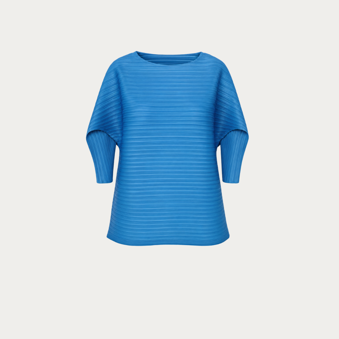 Plissé Blue Blouse