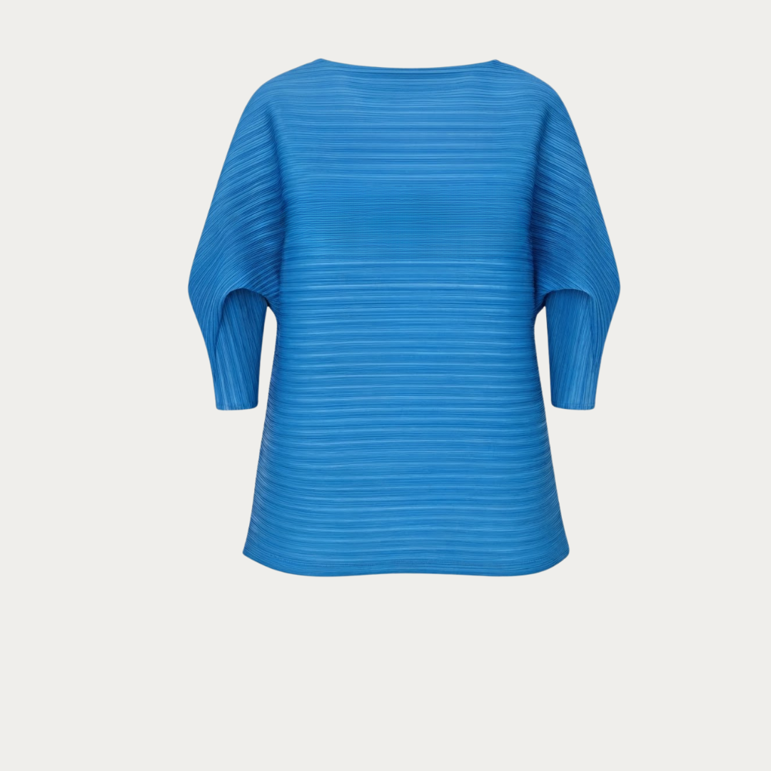 Plissé Blue Blouse