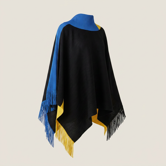 Bi-Color Plissé Cardigan