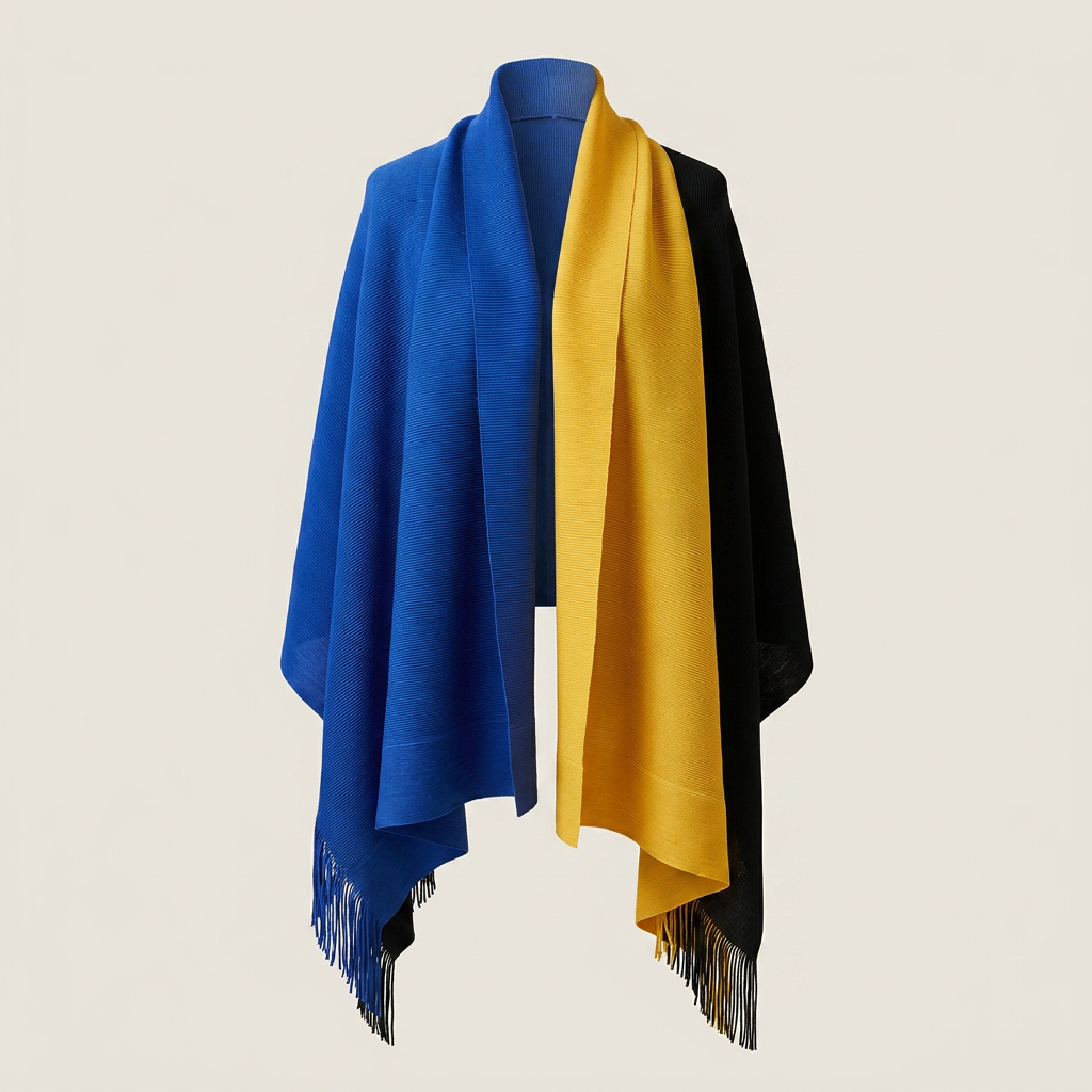 Bi-Color Plissé Cardigan