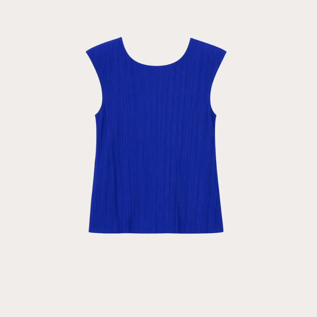 Royal Blue Plissé Tank Top