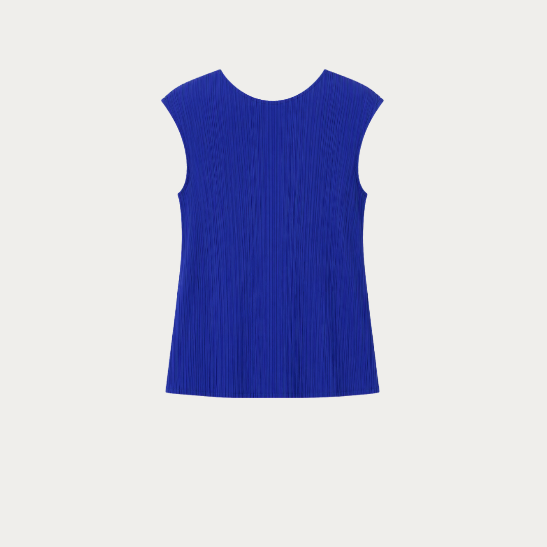 Royal Blue Plissé Tank Top