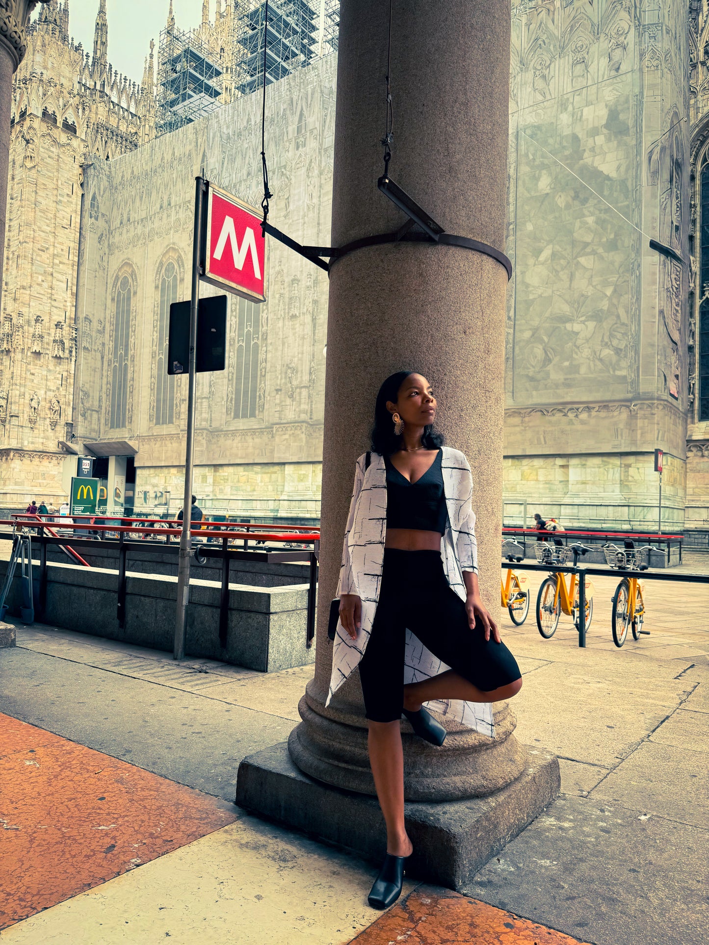 Plissé Cardigan with Motiv