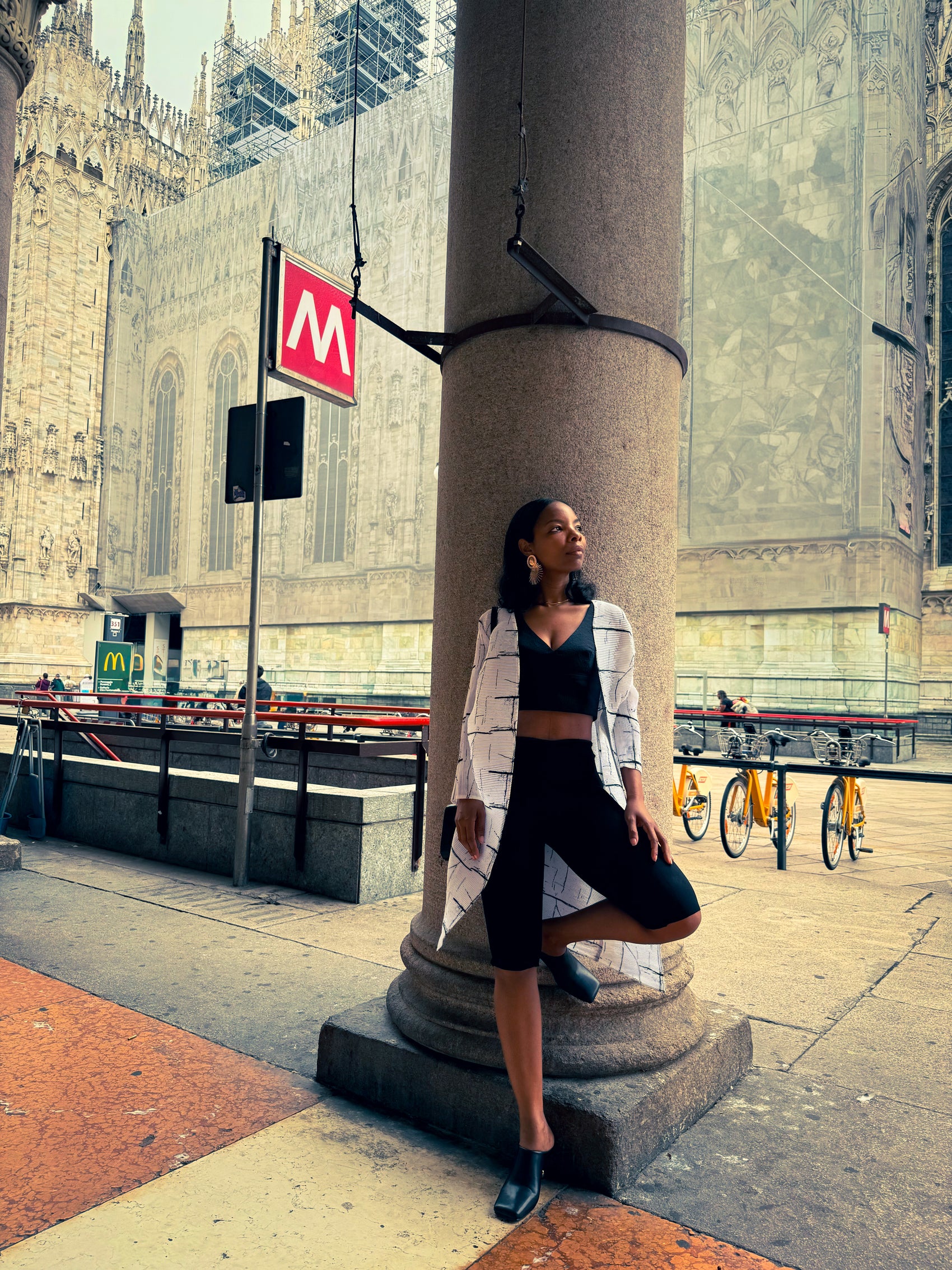 Plissé Cardigan with Motiv