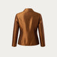 Bronze Mao Collar Boxy Jacket