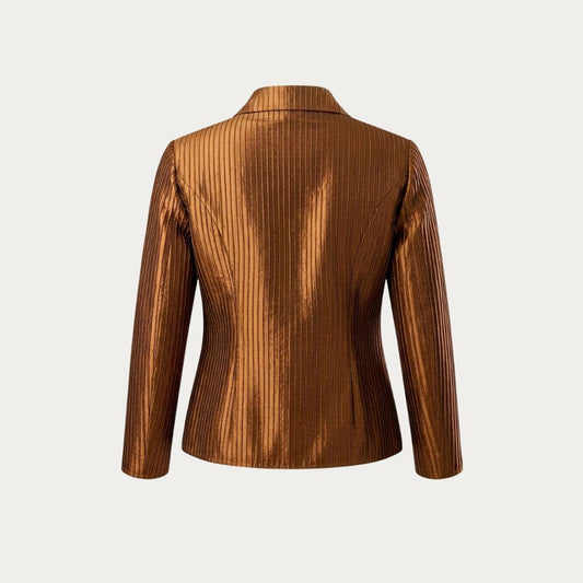 Bronze Mao Collar Boxy Jacket