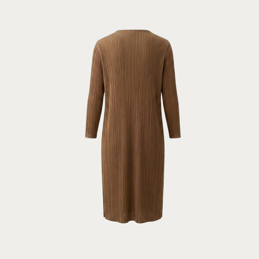 Long Plissé Cardigan with Pockets
